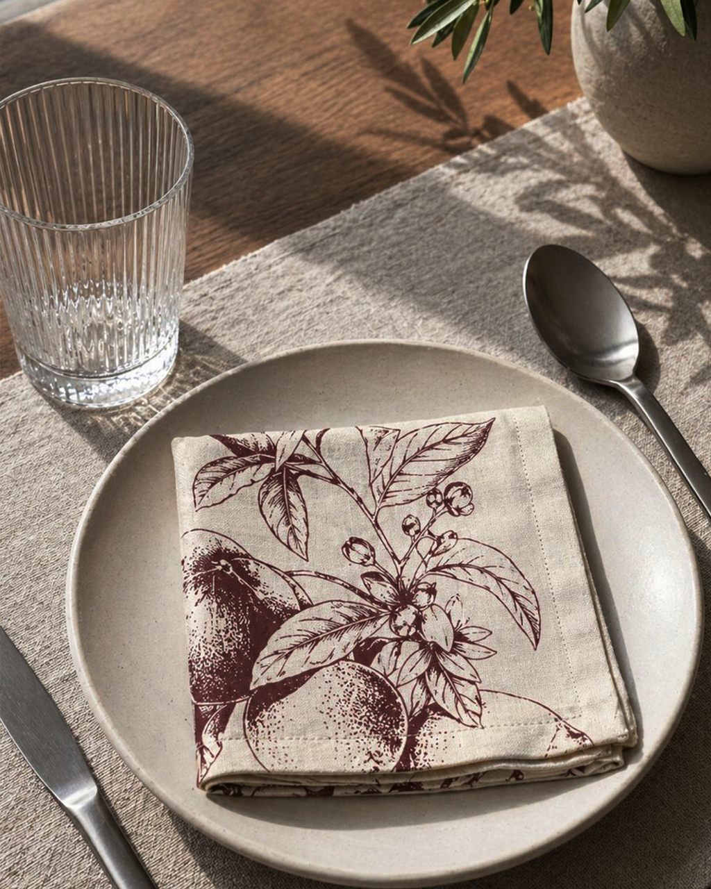 Cherry Red Print — Screen-Print Napkin