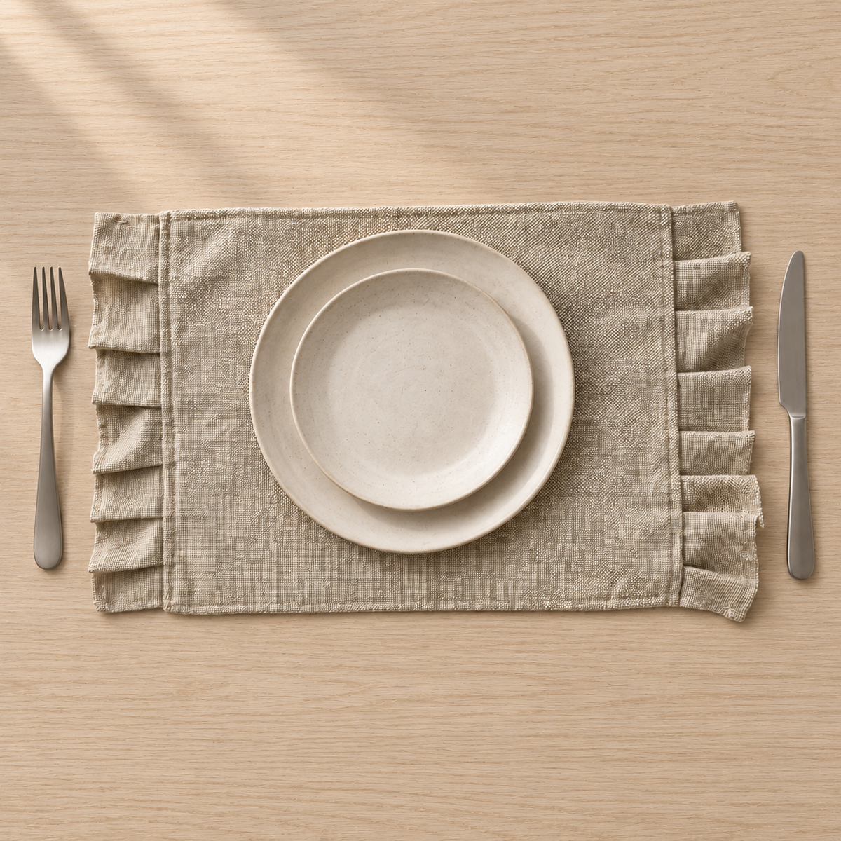 Beige Frill Placemats