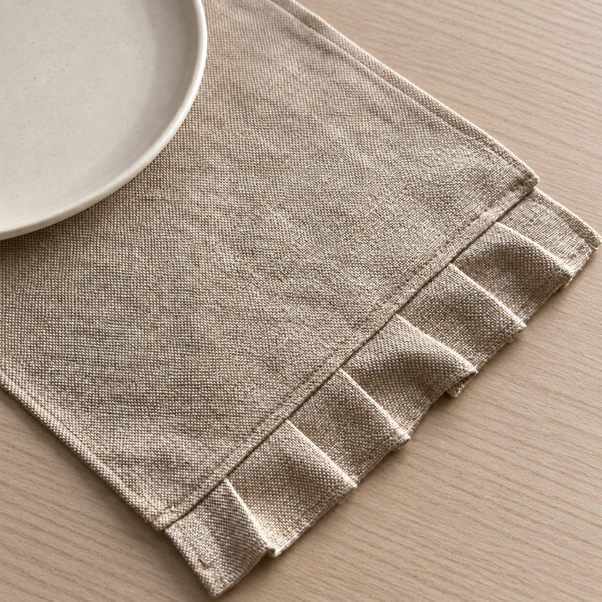 Beige Frill Placemats