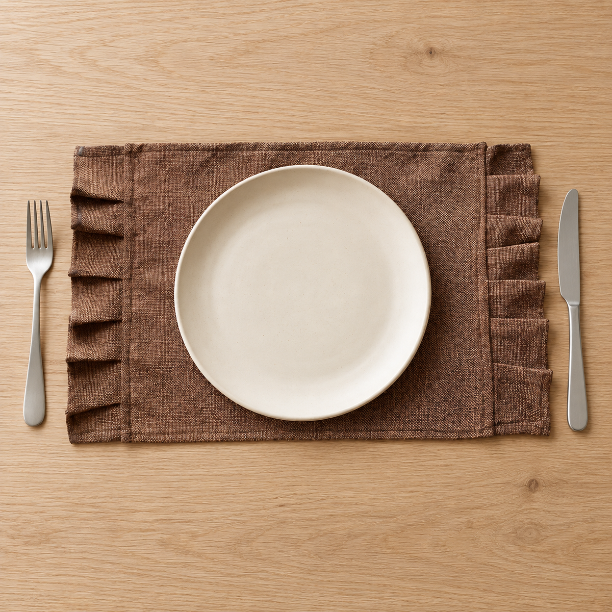 Chocolate Brown Frill Placemats