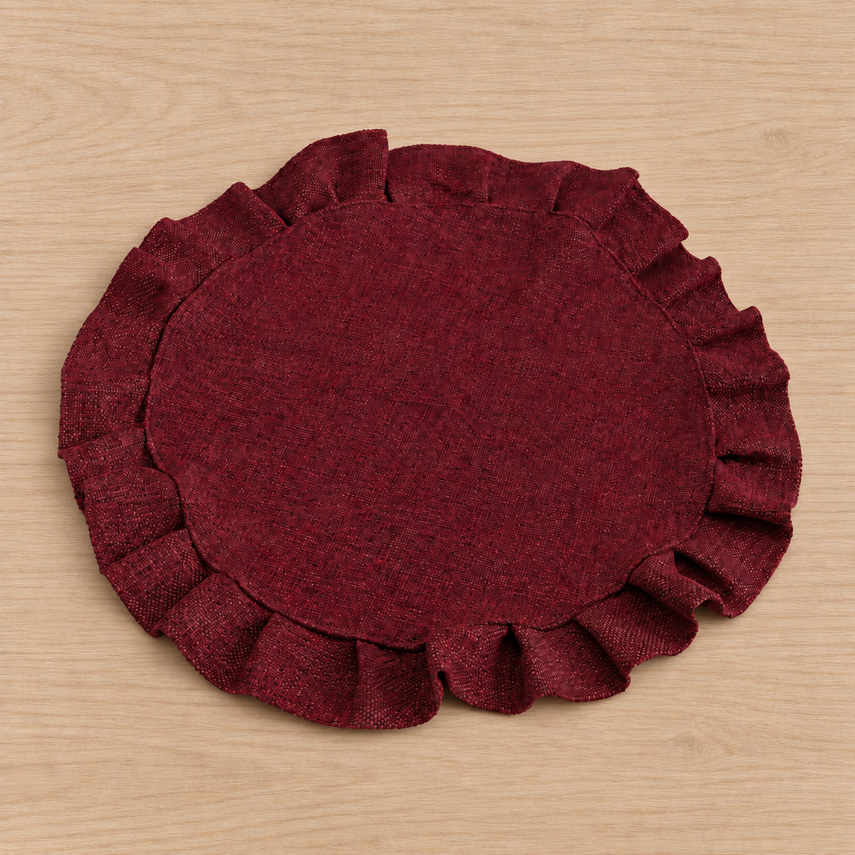 Deep Red Plaited Placemat