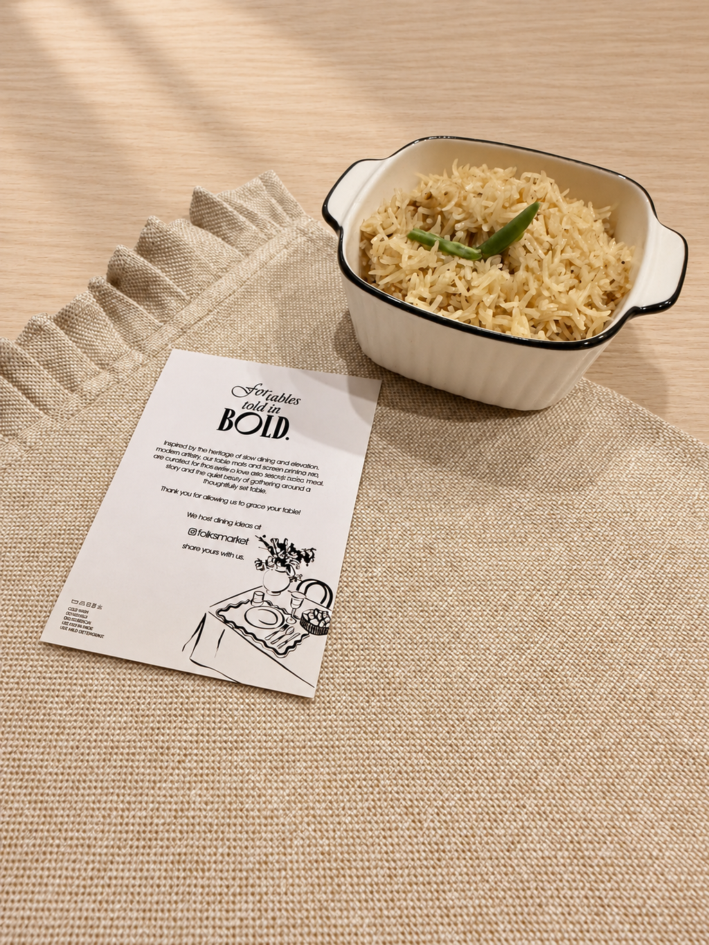 Beige Frill Placemats
