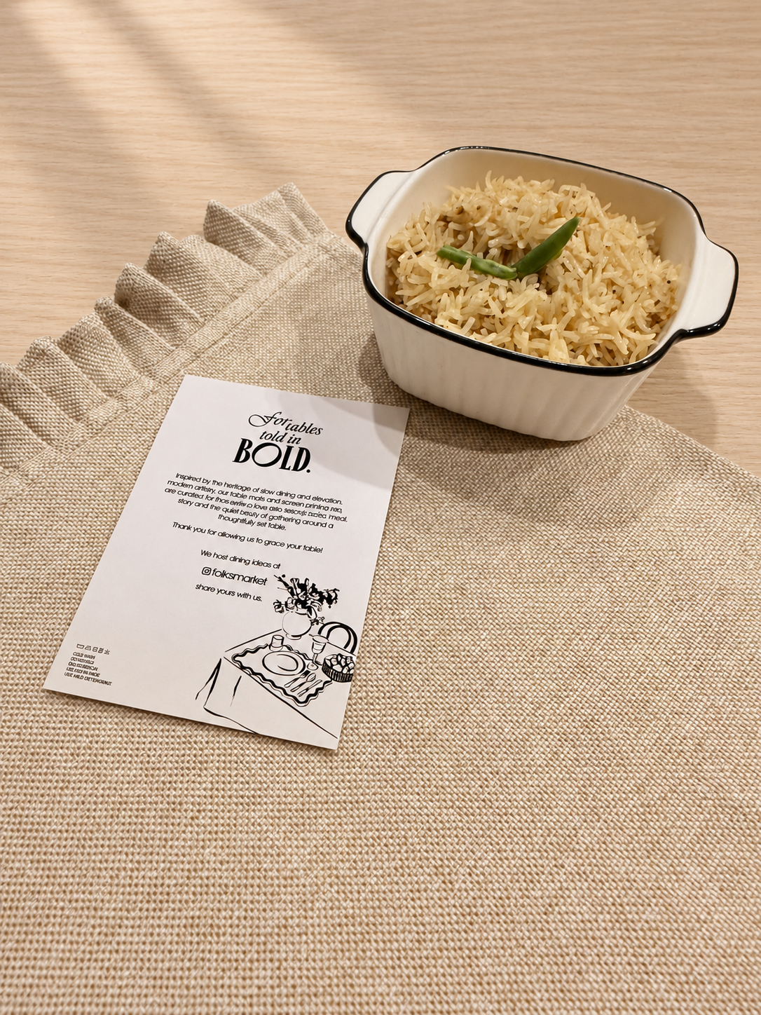 Beige Frill Placemats