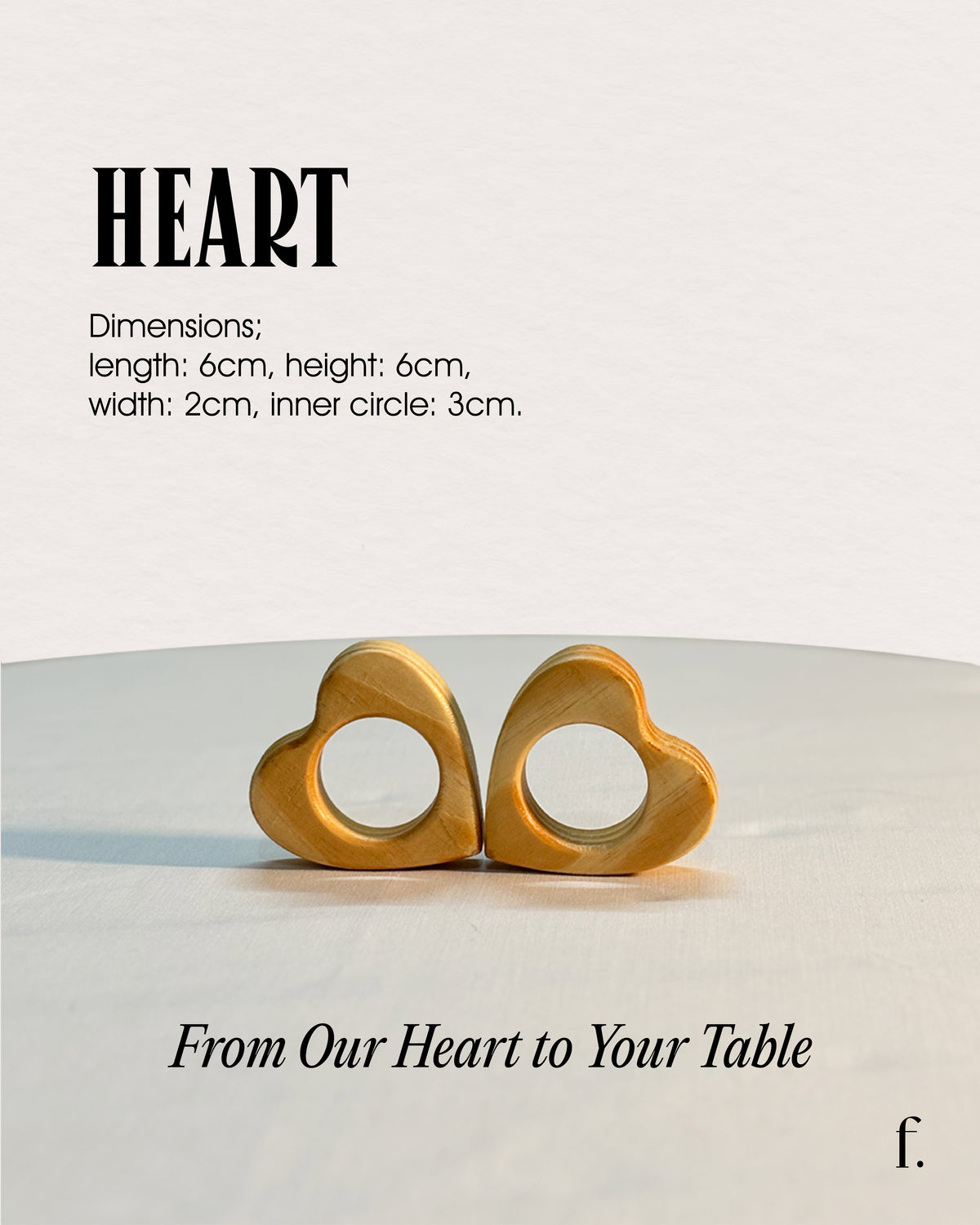 Heart Wooden Napkin Ring