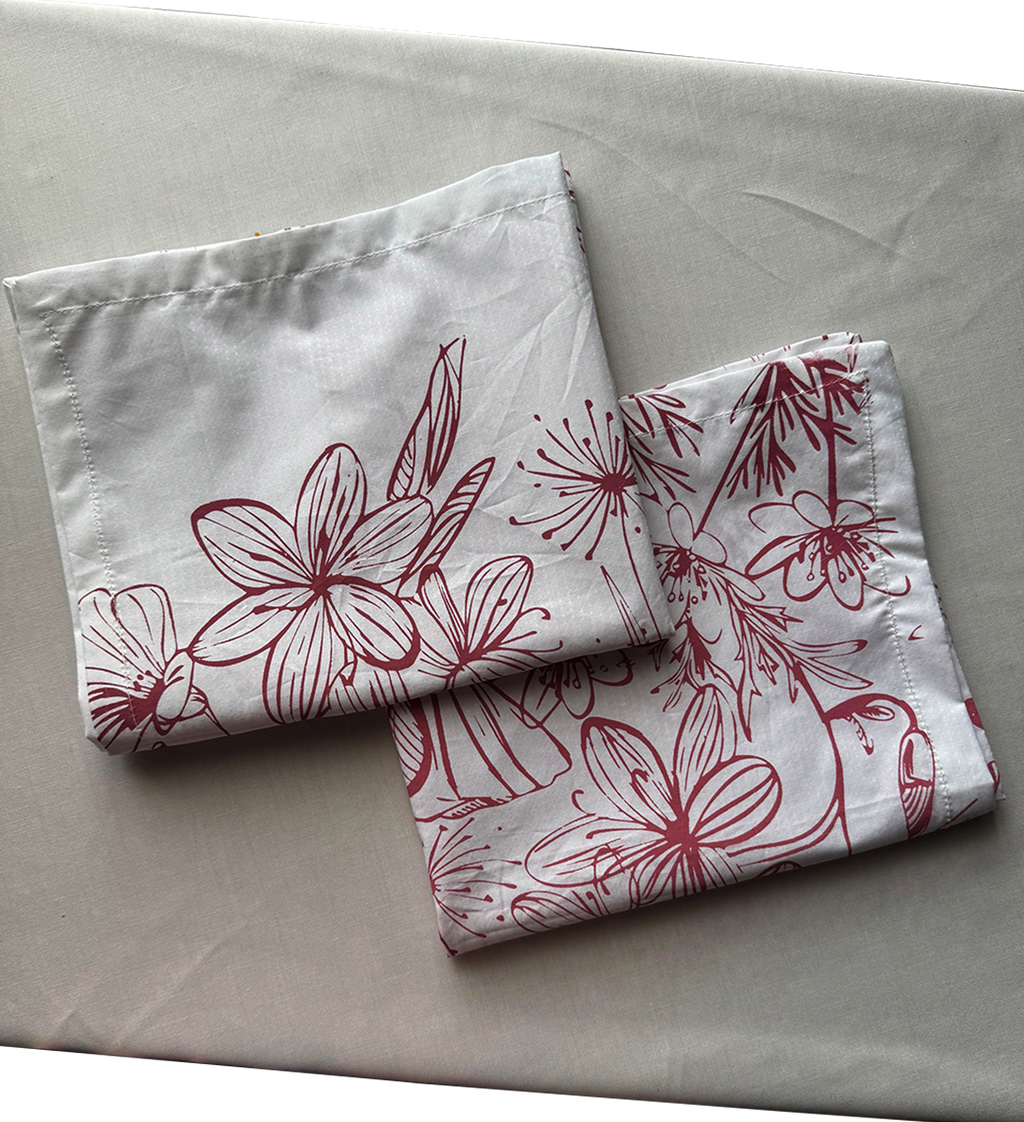 Pink Floral Print — Screen-Print Napkin