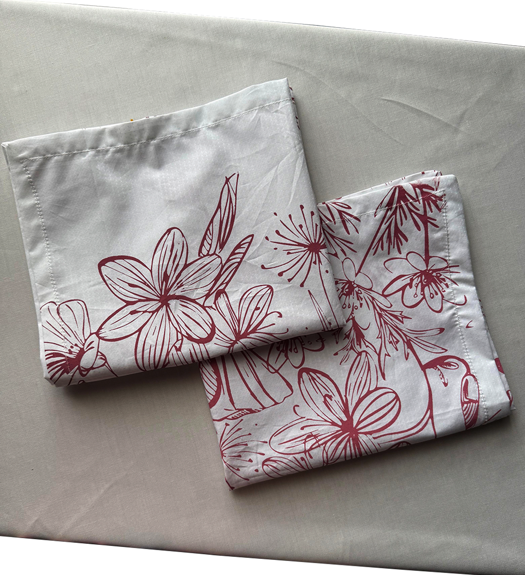 Pink Floral Print — Screen-Print Napkin